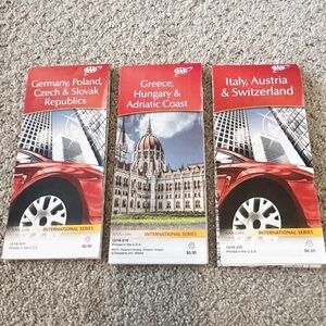 AAA Travel Map Italy Austria Switzerland Greece Hungry Adriatic Coast Germany 3x